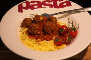 Spaghetti met lamsgehaktballetjes