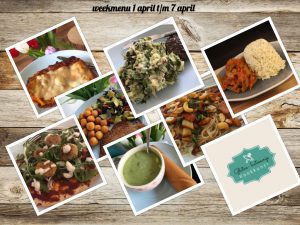 Weekmenu week 1 april t/m 7 april