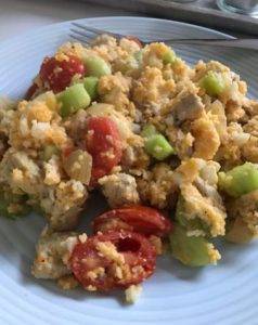 Couscous met varkensreepjes en groente